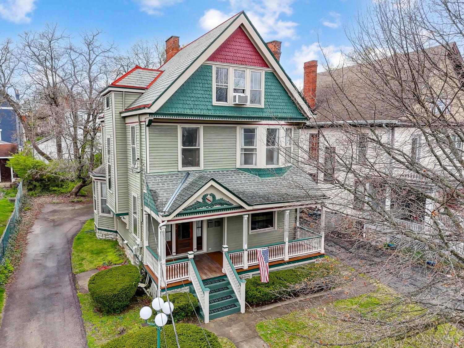 Incredible Historic Victorian in the heart of the Incline District of East Price Hill filled with character and charm. It boasts views of the City from the top floor, a gorgeous banister staircase, natural woodwork, pocket doors, hardwood floors, decorative fireplaces, charming light fixtures, stain glass windows, abundant natural light, and ample room to relax and entertain.  This 5 bedroom 4 full bathroom home is close to the entertainment area, parks and restaurants in the Incline District and minutes to downtown Cincinnati and all major highways.  This gem is tax abated through TY2025!