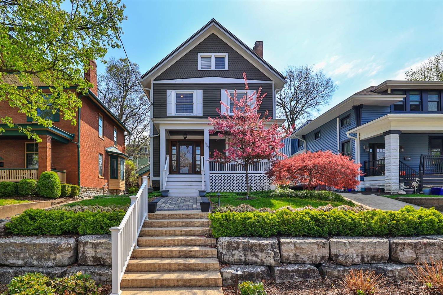 Welcome to this beautifully maintained home just steps from everything Hyde Park has to offer! Thoughtfully updated, this spacious residence includes a newly added 1st floor bedroom & full bath perfect for owners, guests or in-laws.  Main level features newly refinished HW floors, fresh paint throughout 1st & 2nd floors & classic tile gas fireplace in cozy living room. Enjoy elegant dinners in formal dining room, which boasts a bay window that floods space w/natural light. With up to 4 bedrooms & versatile 3rd floor bedroom and game room, there's space for everyone. The equipped eat-in kitchen is ready for your culinary creations & washer & dryer are included for your convenience. Redesigned front landscape & soaker watering system. Step outside to fully fenced backyard retreat featuring entertainer's deck w/built-in seating. Additional highlights: jetted tubs both full baths, updated whole-house electric, sewer line sleeve 2021, Hyde Park School District and immediate occupancy!