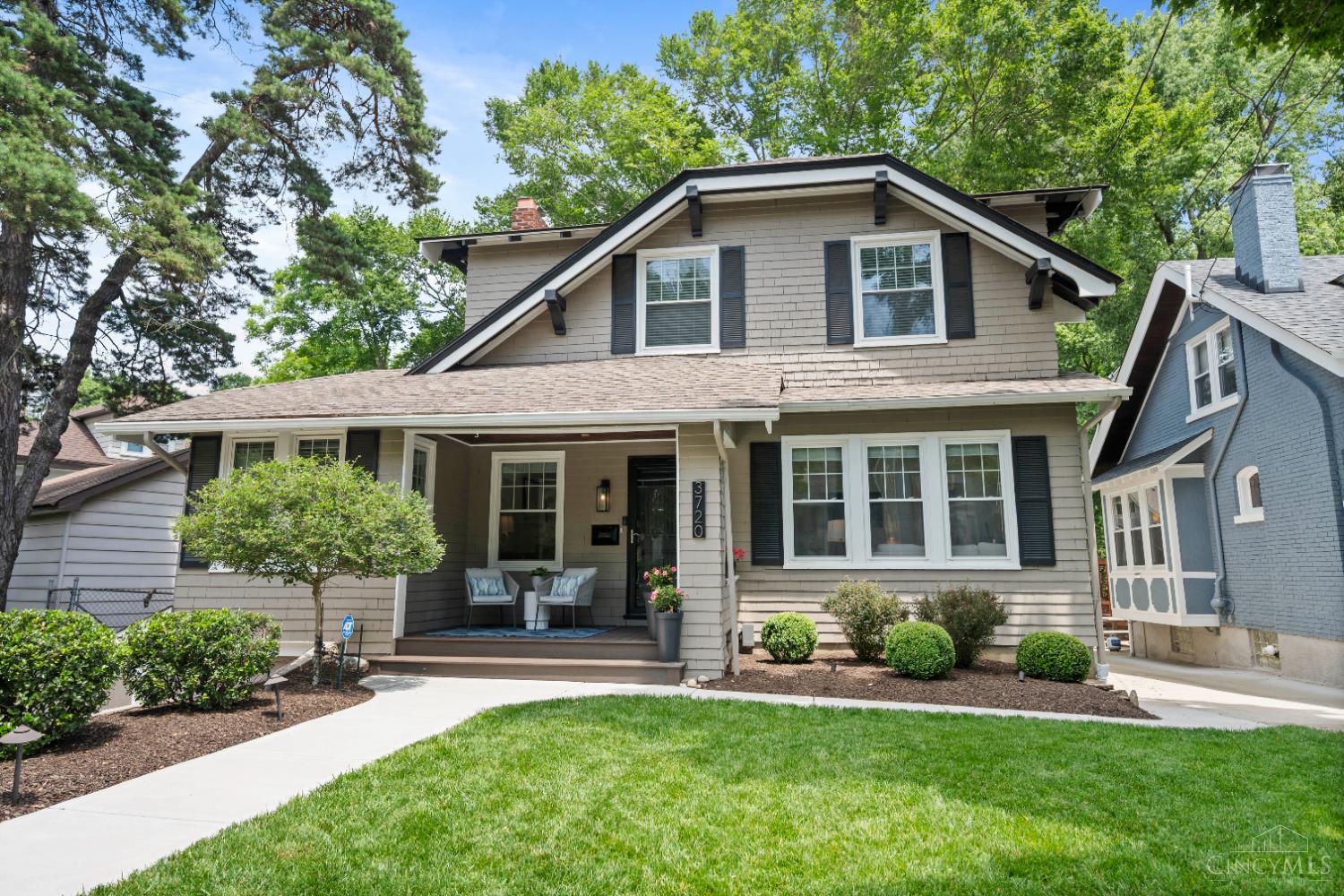 Beautifully renovated Hyde Park home with a $72k tax abatement through 2030! Less than half a mile from the awesome restaurants on Erie, this thoughtfully updated gem features an open main level with a bright living room, sunroom/office, and newly added laundry. The dining room, with a charming Rookwood fireplace, flows seamlessly into the gourmet kitchen with white cabinetry, quartz counters, and built-in storage, perfect for entertaining. Upstairs offers three spacious bedrooms and a stylish hall bath. The partially finished basement includes a half bath, adding extra living space. Since 2018, sellers have: refinished hardwood floors, added crown molding, new kitchen appliances, renovated all bathrooms, added laundry room w/ custom shelving, two story addition to expand the kitchen, first floor and master bedroom, Timbertech porch in the front and back and professional landscaping. All the charm of outdoor living, none of the hassle with a low-maintenance yard.
