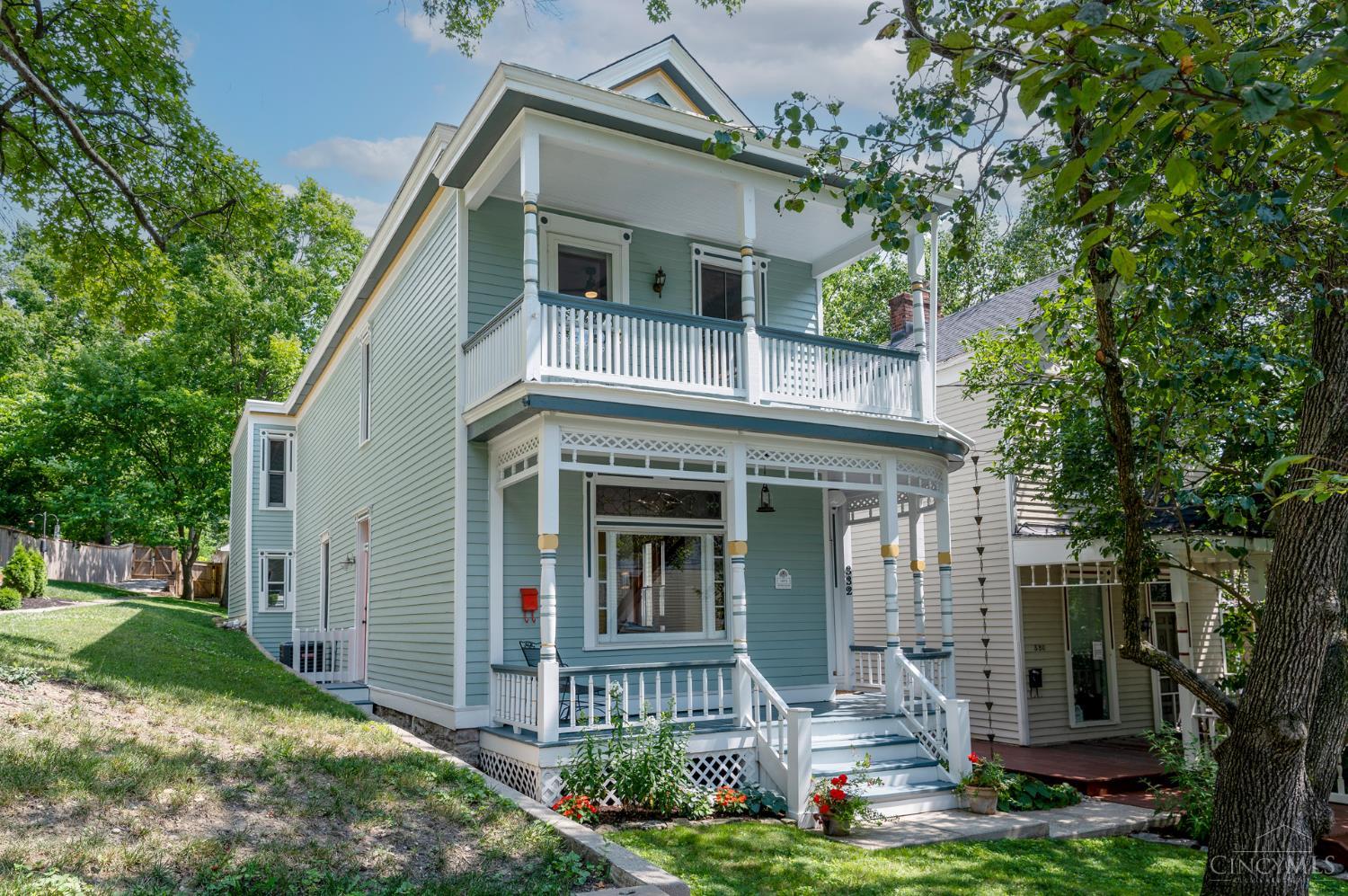 Meticulously cared for and exquisitely updated, this 3 bedroom and 3 bathroom historic home is a perfect blend of classic character and modern amenities. No feature has been left untouched, from the open concept main floor to the addition of a one of a kind primary suite. Four outdoor living spaces with views of the Ohio River Valley are perfect for relaxation and entertaining.  Ideally located, the home is within walking distance of Columbia Tusculum's vibrant entertainment district. See attached feature sheet for a complete list of upgrades and improvements. Owner/agent.