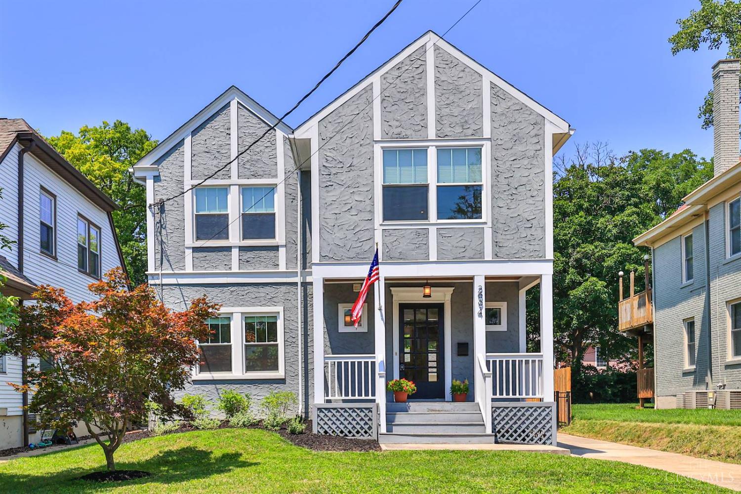 Charm Galore! Welcome to this beautiful, character-filled home. Enjoy the inviting front porch, gleaming hardwood floors, thoughtful details, & light-filled rooms throughout. The great room features a cozy fireplace, while the dining room offers a tray ceiling for added elegance. The modern, open kitchen is equipped with chef-quality appliances & a breakfast bar that are perfect for everyday living & entertaining. The primary bedroom includes a charming window seat & a stylish, updated bath. The finished lower level provides plenty of space to relax or entertain. Outside, unwind in the private, gated yard with lush landscaping & a brick patio. Lovingly maintained. Just minutes from all the Squares! Offers open for 48 hours - No escalation clauses.