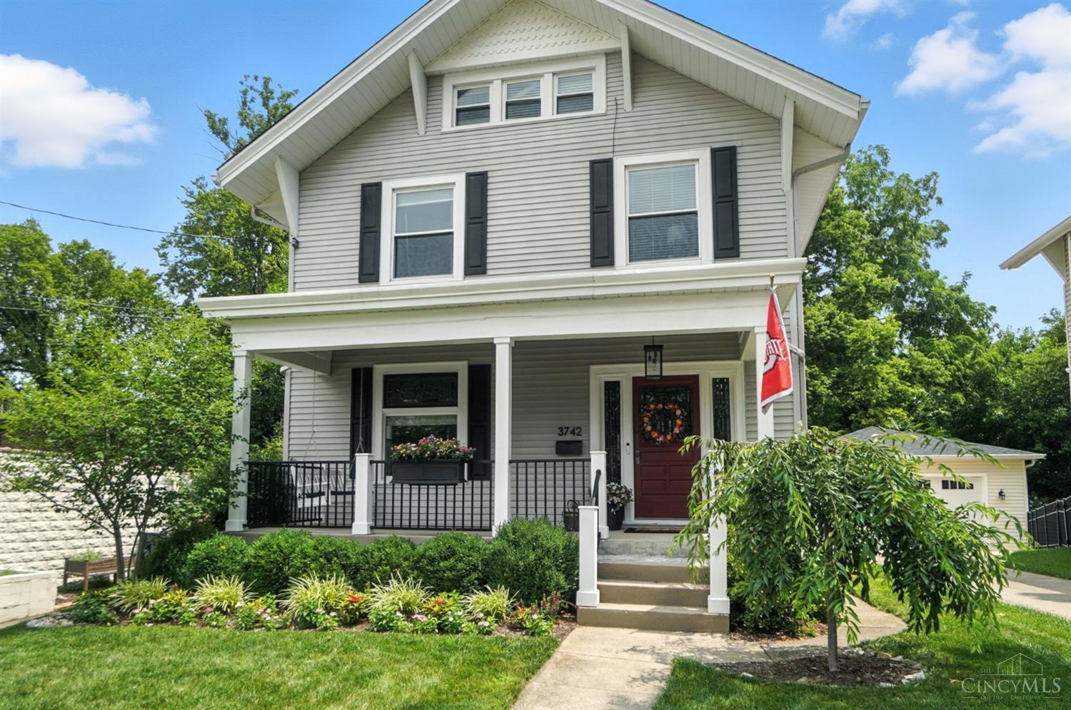Welcome to your dream home in vibrant Oakley! This beautifully updated 4-bedroom, 2.5-bathroom gem boasts over 2,100 sq ft of stylish living space, plus a finished basement. Just steps from Oakley Square, Hyde Park Square, and the Wasson Way Bike/Walking Path, enjoy local eateries, boutique shops, and easy access to downtown Cincinnatiperfect for a dynamic lifestyle. The open-concept interior features hardwood floors, a gourmet kitchen with stainless steel appliances, granite countertops, and a spacious island. The primary suite offers an en-suite bathroom, while three additional bedrooms provide flexibility. A new outdoor patio (2024) overlooks a fenced backyard, ideal for gatherings. Upgrades include 4-inch dense spray foam insulation (2023), a remodeled mudroom (2023), and a renovated detached garage (2024) plus more. Don't miss this Oakley treasure!