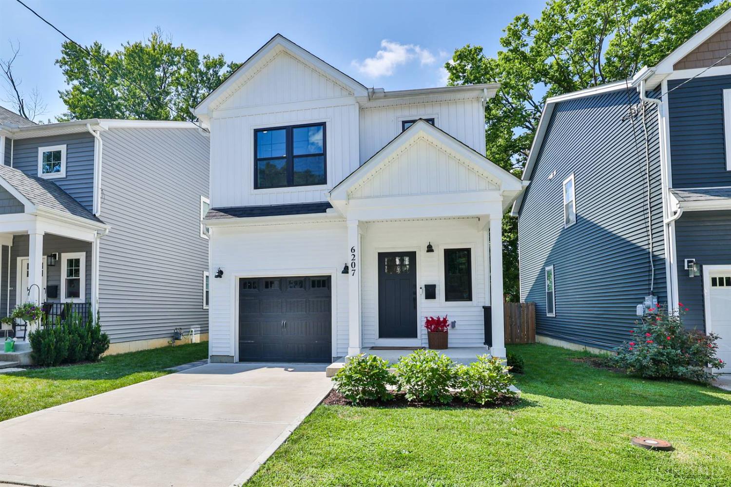 Better than new and tax abated through 2031! This stunning, meticulously- maintained 4-year old home  offers ample space with 3 bedrooms and 2.5 baths. Open concept, ensuite in primary bedroom, plenty of  natural light, and a finished lower level along with extra wide hallway providing loft space for a work or reading area.  Lower level is plumbed for wet bar and additional bath.  makes it almost 2000 sq ft of finished space providing plenty of elbow room and versatile space for recreation, home office, or guest accommodations. Special touches like trim molding provide architecturally exciting details creating a custom feel. Laundry conveniently located on second level. Inviting fenced back yard is perfect for entertaining on your patio. One car attached garage with private driveway. Walkability to local shops and convenient to I71 and downtown.
