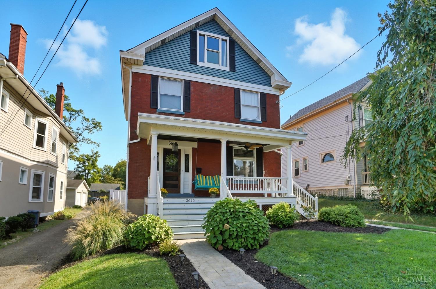 Beautifully Updated and Character Filled within Walking Distance of Wasson Bike Trail, Hyde Park Square and Farmer's Market!  Newer HVAC & Hot Water Heater with Gorgeous Hardwood Flooring throughout Main Level.  Kitchen Features Granite Counter Tops, Custom Cabinets & Walk-out to Spacious Deck & Sizable Fenced-in Yard.  Formal Dining Room Offers Decorative Fireplace, Crown Molding & Built-ins.  Sun-bathed Living Room has Beam Ceiling.  Expansive Owners Suite Offers Walk-in Closet & Private Bath w/Dual Vanity, Claw Foot Tub & Custom Shower.  Third Floor Bedroom Could be Used as Study/All-purpose Room.  Welcoming Front Porch with Swing.  Convenient to Trendy Dining, Shops and Expressway.