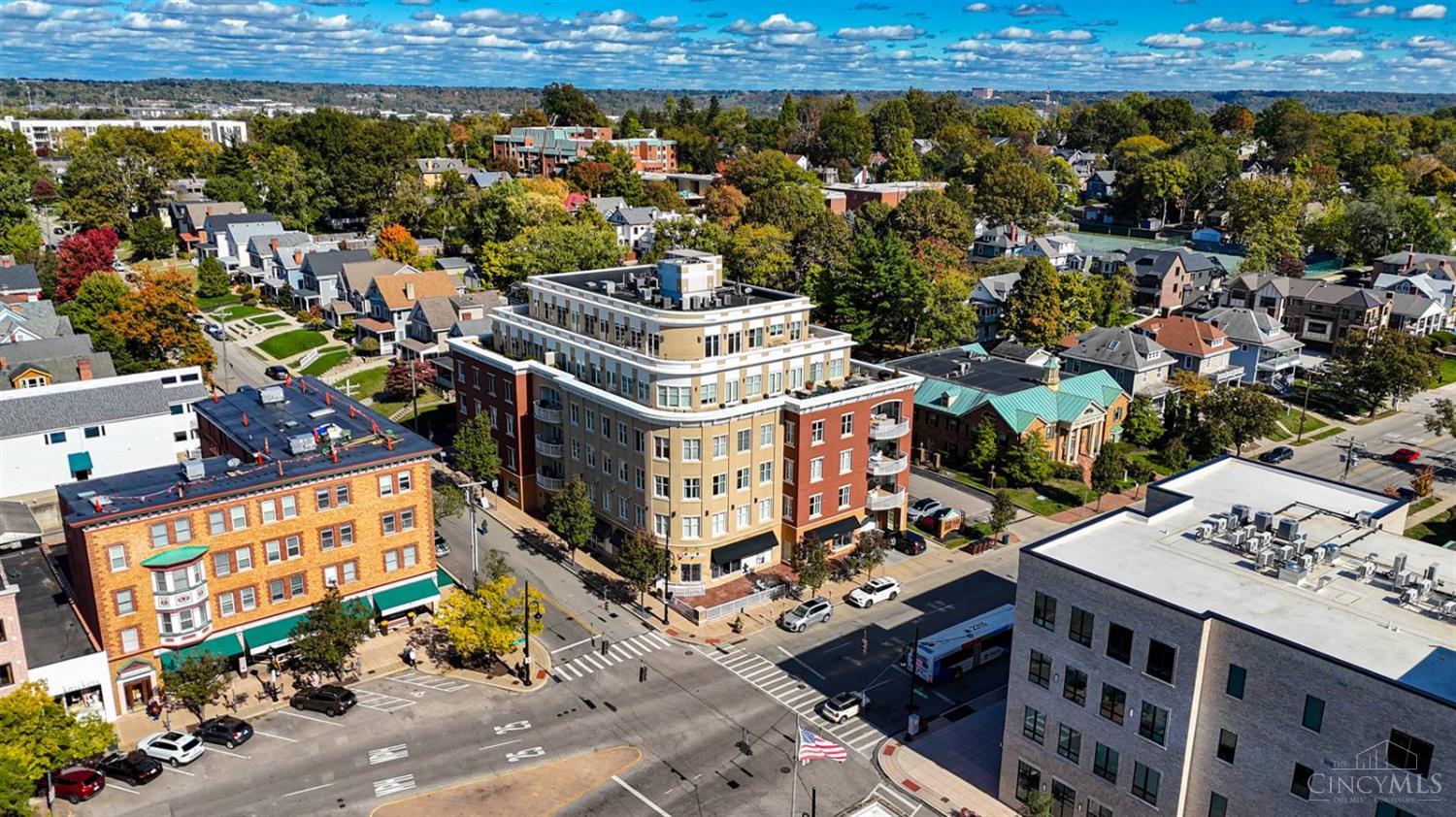 Beautiful Michigan Terrace Condo on the Square! Luxurious one-level living with spacious, light-filled rooms and top-tier finishes throughout, including hardwood floors & two fireplaces. The chef's kitchen opens seamlessly to the living & dining areas. Study/library with custom built-ins. Two porches offer wonderful views (tiling to be completed). Two-car garage in a secured building with lobby access. Perfectly located on Hyde Park Square. Enjoy the weekly Farmers Market, pubs, restaurants, shops, & Graeter's! Offers open for 48 hours. No escalation clauses.