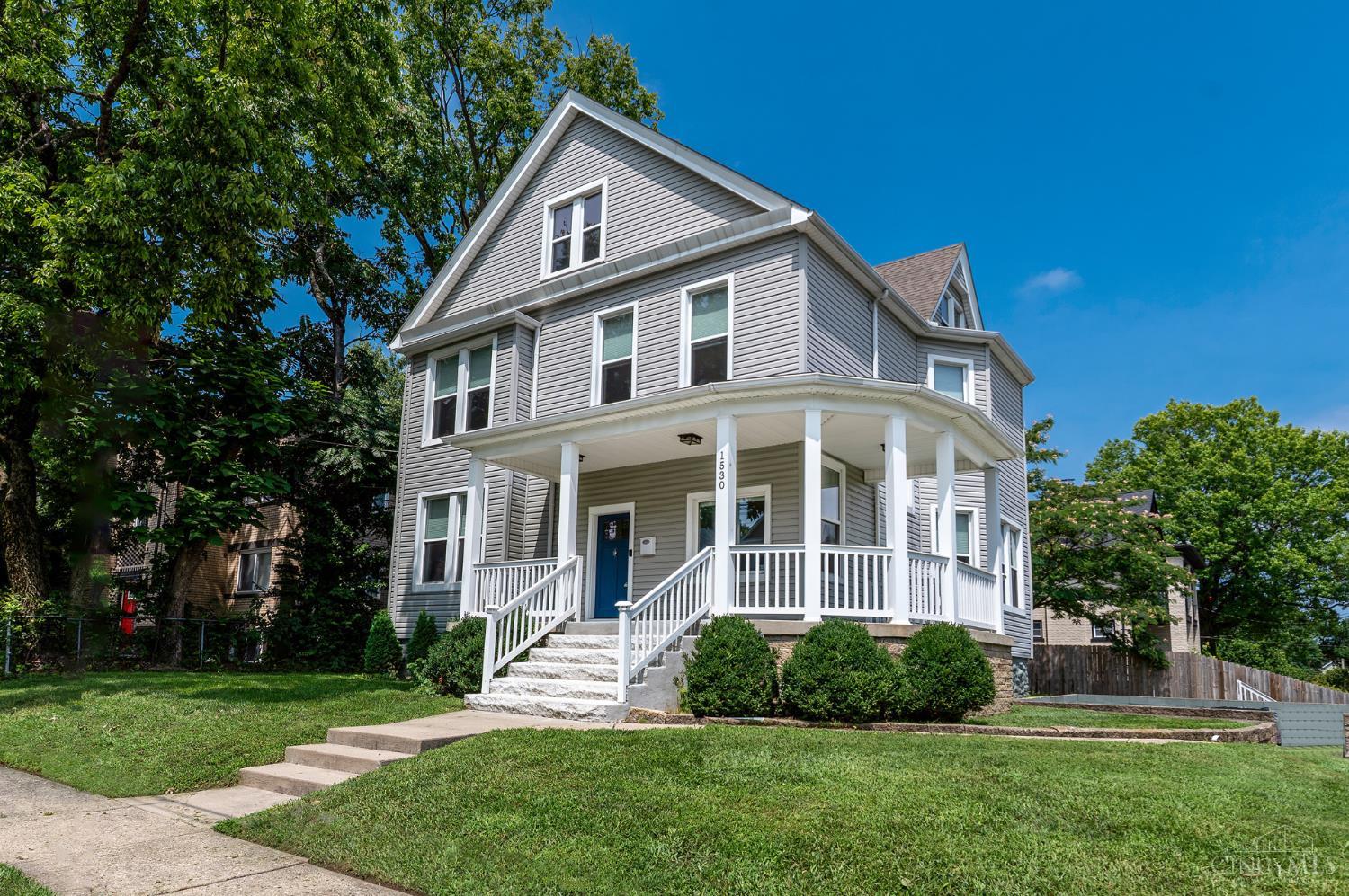 Conveniently located near HWY access, Walnut Hills HS & the Woodburn Historic District, this home offers an incredibly versatile layout w/ room to grow. Step inside to a stunning entry showcasing a restored wood staircase & original HDWD floors. 1st fl features soaring ceilings & abundant natural light throughout the expansive open concept LR, DR & kitchen spaces, plus a convenient BR & full bath. Upstairs, the spacious primary includes a private bath, 2 addt'l bedrooms, a full hall bath w/ dbl vanity, laundry & a bonus rm. Addt'l unfinished square footage provides even more opportunity to expand, customize or create something entirely your own. Designed to work beautifully as a single-family home, the layout also offers potential for conversion to a multi-family dwelling. Outside, enjoy a covered front porch, rear deck & off-street parking for 2 cars. W/ impressive space, original character, thoughtful restoration & incredible flexibility this home is full of possibilities.