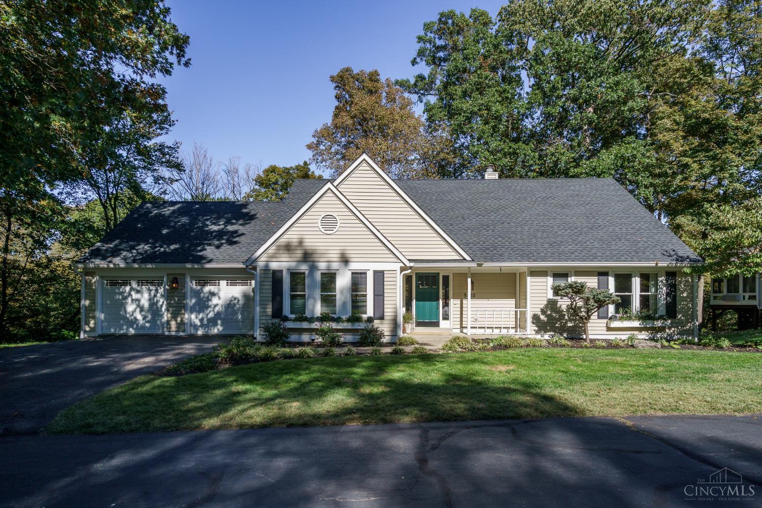 Beautifully Improved Ranch nestled on 1.03 acres, backs onto wooded green space positioned at the end of a private drive. The inviting open living space features a warm gas fireplace framed with custom built in living rm cabinetry. Living/Dining rms offer spectacular views through the impressively large picture window and glass sliders accessing the main floor deck.The richly appointed kitchen offers stainless steel appliances ,granite counters and state of the art conveniences. Enjoy the ease of a custom first-floor Study and an Owner's Suite offering access to the main level deck. The finished Lower Level offers a spacious recreation room that opens to the expansive covered deck w peaceful views! The Lower Level offers two generous sized  bedrooms , a full bath, and a  Craft/Exercise Rm. This Home has been  Tastefully Transformed w modern conveniences! Current Major updates include HVAC (2025) and roof (2026). See additional list of features/improvements for details! Truly a Gem!