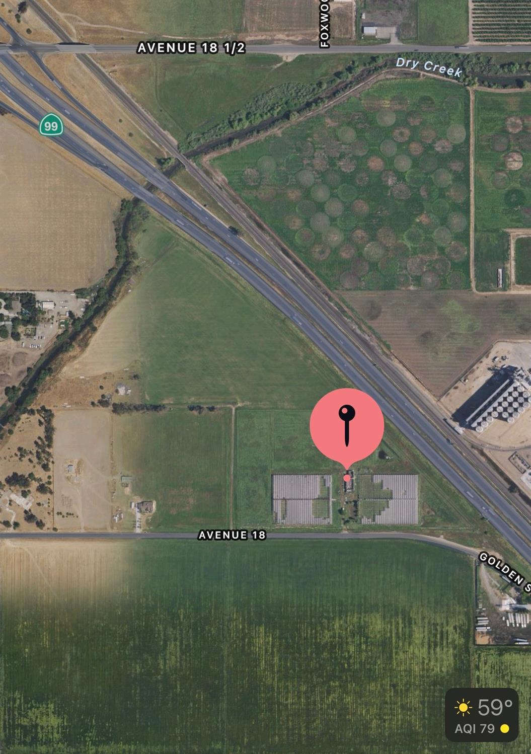 23431 Avenue 18 Madera, California Awesome 15 Acres with so much potential in this property, located between the newly Confirmed North Fork Indian Casino and HWY 99. 15 Acres, There is ingress's and egress's accessing Hwy 99 to the North and to the South of the property. At one time the owner was farming the hydroponic with over eight acres of greenhouse. structures still remain. Owner carry financing will be considered with large enough down payment. AS IS, 3200 square foot storage warehouse and two wells.So much potential in this property, located between the newly Confirmed North Fork Indian Casino and HWY 99.