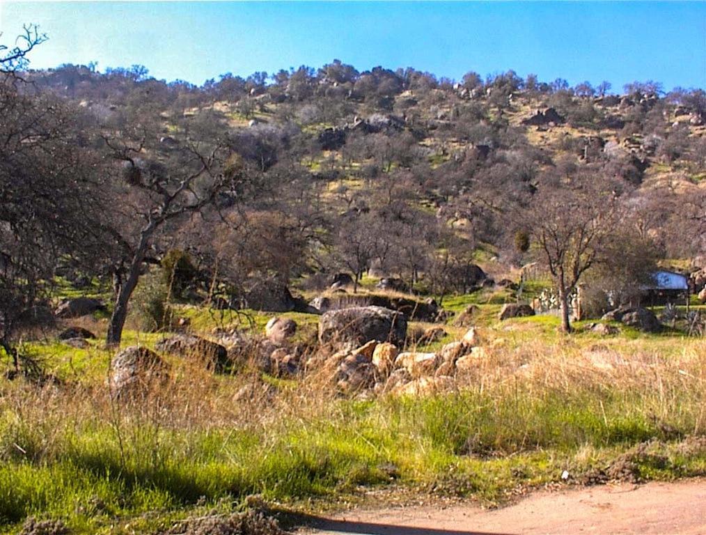 Nice hillside lot with large double pad and newly drilled 12gpm well. Lot faces east and has dramatic view of the surrounding mountains. Lot has many large and unique rock formation and mature oaks. East facing slope gives the lot early shade in the summer. Power available at the property line. Double pad provides ample room for a homesite plus an adjacent shop or barn. Very private and serene setting at an affordable price. This is a very picturesque property. Owner will consider carrying paper with an acceptable down payment.