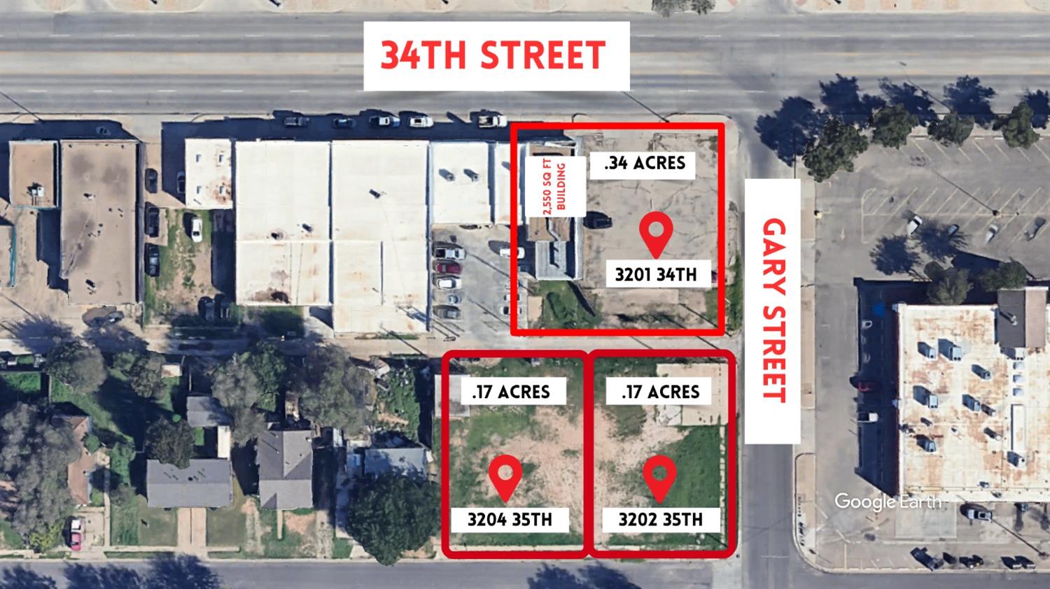 Multifaceted opportunity to own commercial space right by Tech Terrace with prime 34th street frontage and parking. Additional lots packaged with the property are zoned multi-family but could also be used for parking depending on the business needs. The building is 2,550 square foot and has already been through the remediation process. Seller planned on adding square footage and turning this entire package into a unique restaurant spot for central Lubbock. Frontage parking lot and building could be utilized as one investment strategy, with the back multi-family lots as another. The possibilities are endless!